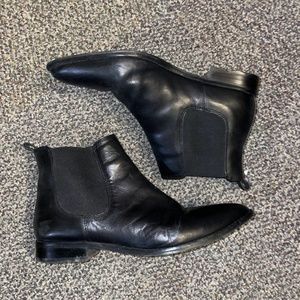 black Chelsea boots